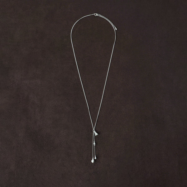 OLIO E ACETO Sterling Silver Flower Basket Tassel Long Necklace OLIO-OA13N16-YIN Silver